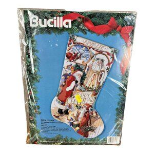 Bucilla NWT Santa Stocking Cross‎ Stitch Kit